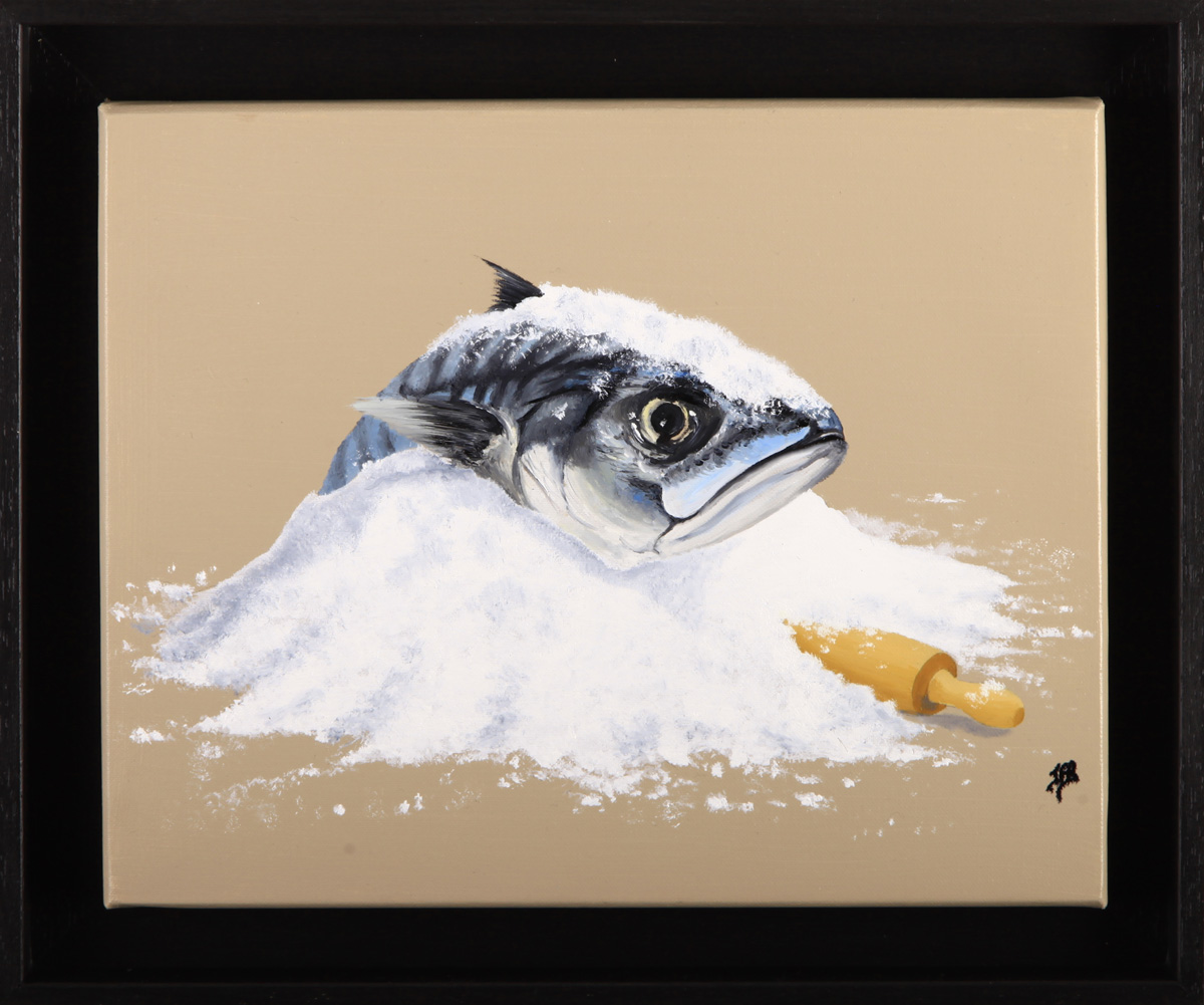 se faire rouler dans la farine, huile sur toile, jean-françois Rousselot se faire rouler dans la farine, huile sur toile, jean-françois Rousselot