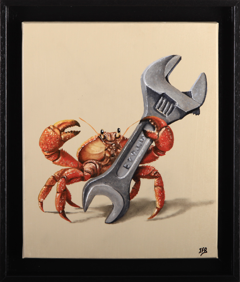 serre moi la pince, huile sur toile, jeean-françois Rousselot serre moi la pince, huile sur toile, jeean-françois Rousselot