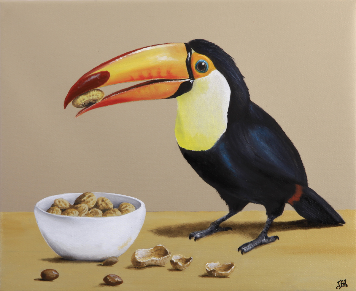 apero se faire rouler dans la farine, huile sur toile, jean-françois Rousselot