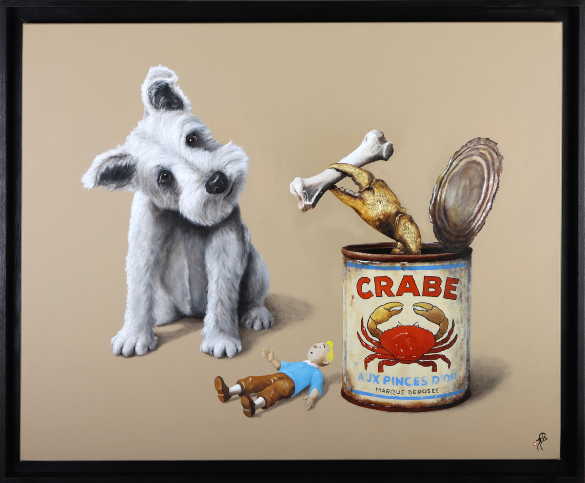 crabe-or peinture à l'huile, oil on canva, JF Rousselot
