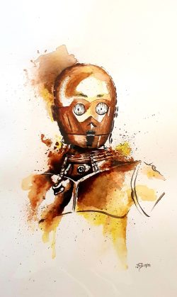 aquarelle, starwars, JF Rousselot