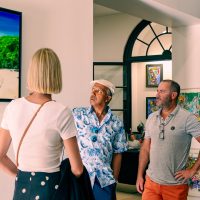 Jean-François Rousselot, artiste peintre toulousain, galerie Maïlyn Bruniquel à Sète avec Pascal Légitimus