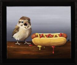 Un appétit de moineau, huile sur toile, jean-françois Rousselot