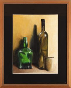 acrylique sur toile, Jean-François Rousselot, bouteilles