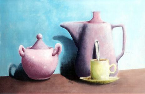 acrylique sur toile, Jean-François Rousselot, l'instant thé