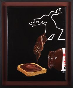 la linea : les pieds dans le plat. Huile sur toile, Jean-François Rousselot