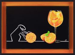 la linea : le barman. Huile sur toile, Jean-François Rousselot