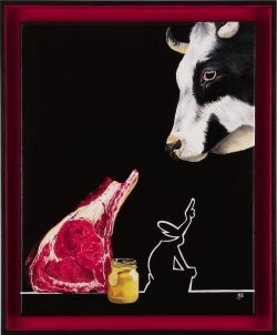 la linea : la vache. Huile sur toile, Jean-François Rousselot