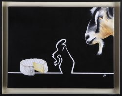 la linea : la chèvre. Huile sur toile, Jean-François Rousselot