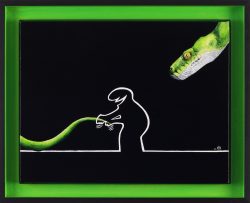 la linea : joue au con. Huile sur toile, Jean-François Rousselot