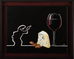 la linea : un petit coup de rouge. Huile sur toile, Jean-François Rousselot