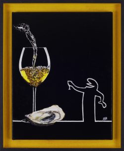 la linea : dégustation au marché. Huile sur toile, Jean-François Rousselot