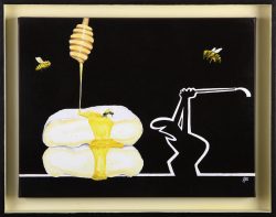 la linea : pas folle la guêpe. Huile sur toile, Jean-François Rousselot