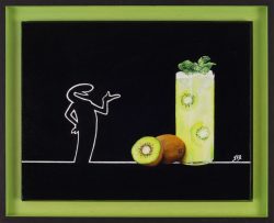 la linea : cocktail kiwi. Huile sur toile, Jean-François Rousselot