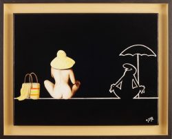 la linea : vacances à Monta. Huile sur toile, Jean-François Rousselot