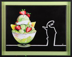 la linea : pistache fraise. Huile sur toile, Jean-François Rousselot