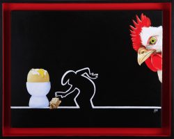 la linea : la poule. Huile sur toile, Jean-François Rousselot