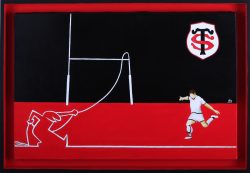 la linea : stade toulousain . Huile sur toile, Jean-François Rousselot