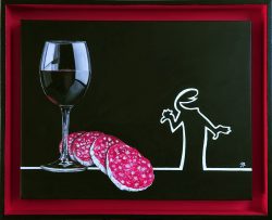 la linea : s'en paie une tranche . Huile sur toile, Jean-François Rousselot