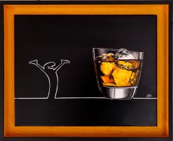 la linea : viva whisky . Huile sur toile, Jean-François Rousselot