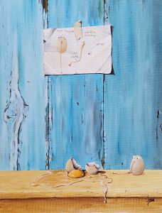 Huile sur toile, Jean-François Rousselot, le drame (série les oeufs trompette)