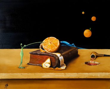 Huile sur toile, Jean-François Rousselot, orange sanguine