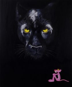 Huile sur toile, Jean-François Rousselot, l'autre est-il toujours mieux que soi? Panthère noire et panthère rose