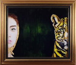 Huile sur toile, Jean-François Rousselot, le petit chaperon jaune