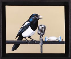 huile sur toile, la pie qui chante, Funny Art
