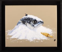 huile sur toile, se faire rouler dans la farine