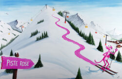 Piste rose, version 2
Huile sur toile 116/73cm La panthère rose, piste rose