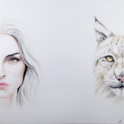 huile sur toile, l'oeil du lynx Loeil du lynx